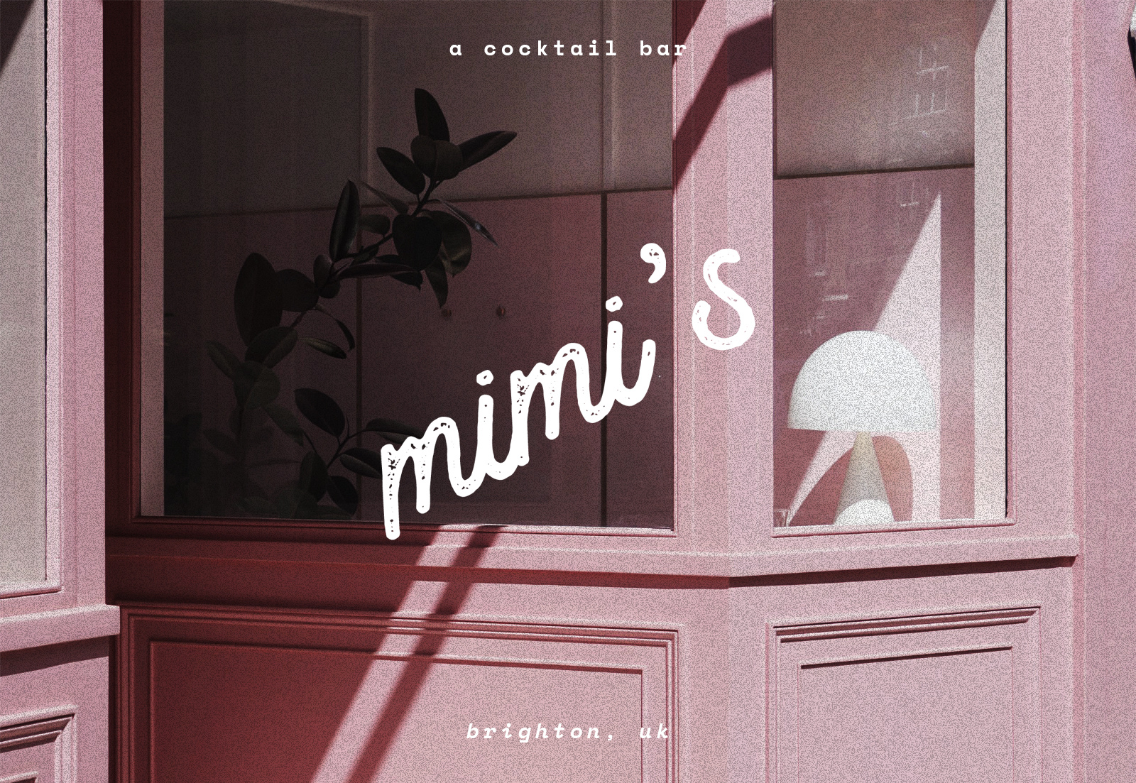 The light pink exterior of Mimis Cocktail Bar